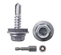 (Pack of 150 pcs) Metal Roofing Screws, 4.8 x 19 mm Self-Drilling Screws With EPDM Washers, Hex Washer Head, Sheet Metal Screw (150, No Paint)