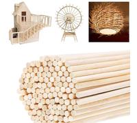 Pack of 150 Round Wooden Sticks, 30 cm x 4 mm Wooden Sticks, Round Wooden Sticks, Bamboo Sticks for Crafts, Long Wooden Sticks for DIY, Crafts and DIY
