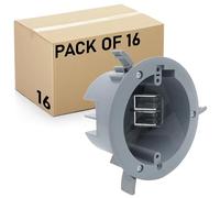 (Pack of 16) 4'' Old Work Round Electrical Box, One-Gang Grey PVC Junction Box, 18 Inch Capacity, Round Ceiling Remodel Box with Built-in Mounting Tabs, Three Mounting Wings, 2-Hour Fire Rated Walls