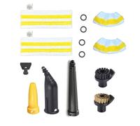 Pack of 16 Accessories for Kärcher Steam Cleaner SC1 SC2 SC3 SC4 SC5, Extended Nozzle, Curved Nozzle, Round Brush, Crevice Nozzle, Microfibre Cloth. For Original Bayonet Cap