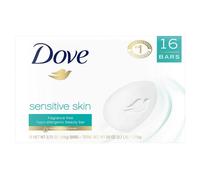 PACK OF 16 BARS Dove Unscented Beauty Soap Bar: SENSITIVE SKIN