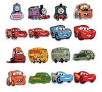 Pack of 16 Cartoon Car Embroidery Patches, Embroidered Iron-On Patches, Children's Embroidery Patches, Clothing Repair Patches for Sewing Or Repairing Jeans, T-Shirts