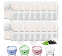 Pack of 16 Cat Fountain Filters with 2 Hoses, for Catit Pixi Drinking Fountain, Triple Filter System Replacement Filter with Resin and Activated Carbon, Catit Filter Drinking Fountain, Highly