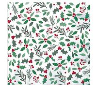 Pack of 16 Christmas Napkins Festive Holly Design Paper Serviettes Dinner Party Table Decoration