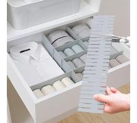 Pack of 16 Drawer Dividers, Drawer Dividers, Adjustable Drawer Organisers, White Dividers, Drawer Insert for Underwear, Socks, Cosmetics, Bedroom, Office, DIY