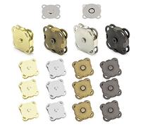 Pack of 16 Metal Snap Buttons, Magnetic Button Clips for Clothing, Bags, Luggage, DIY Crafts