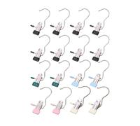 Pack of 16 Stainless Steel Clothes Pegs, Metal Towel Clips, Trouser Hangers, Clamps, Sock Clips for Washing Machine and Dryer, Rotating Boot Clips, 360° Rotating Hook