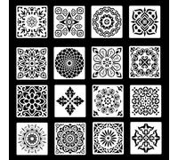 Pack of 16Pcs Templates Large Hollow-Out PET Stencils Set Graffiti Template for Art Handcraft Scrapbooking Graffiti Template for Artists Kids Engineers