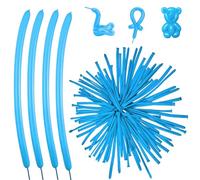 Pack of 17 Magic Balloons 260q Twisting Animal Balloons Plain Light Blue Balloon for Art Craft Kids Birthday Party Bag Filler Wedding Clown Decoration
