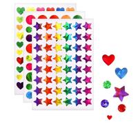 Pack of 1710 Glitter Stickers for Children, Heart Stars, Round Self-Adhesive Stickers, Colour Stickers, Scrapbook Stickers, for Valentine's Day, Wedding, Guest Book, Gift Bag, DIY Envelope Seal