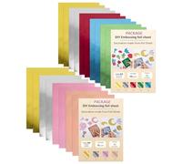 Pack of 18 Embossing Foil Multicoloured 30 x 21 cm - Metal Foil for Crafts & Embossing - Aluminium Foil for Art, Engraving & DIY Decoration - Craft Foil A4 for School, Art Lessons & Creative Craft