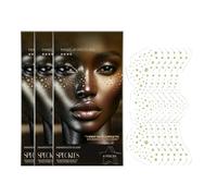 Pack of 18 Glitter Flakes Face Tattoos, Glittering Freckles Tattoo on the Face, Waterproof Fake Freckles and Party Temporary Tattoos, Face Glitter Makeup Patches