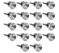 Pack of 18 Guitar Strap Buttons, Metal Guitar Strap, Silver Guitar Strap Fixator, End Button with Mounting Screws and Rubber Guitar Strap Buttons for Classical Electric Acoustic Guitar Ukulele