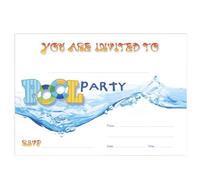 Pack of 18 Kids Pool Party Invitations with White Envelopes Thick 300gsm Card Children Swimming Birthday Party Invites Summer Splash Event Cards A6 Size 15cm x 10.5 cm #19