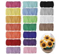 Pack of 18 Macrame Yarn, 2 mm x 30 m, Cotton Yarn, Cotton Cord, Cotton Rope, Macrame Set, Cotton Cord Macrame Yarn, Macrame Cotton Yarn Set, for DIY Crafts, Knitting, Boho Decoration