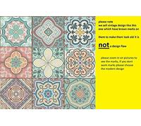 Pack of 18 Mixed Pastel Tile Stickers 6x6 Bathroom DIY tiling Traditional Vintage Design Peel and Stick