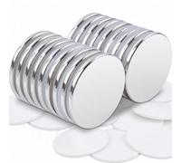 Pack of 18 Neodymium Magnets Strong, 25 x 2 mm Small Round Strong Strong Magnets for Fridge, Whiteboard, Craft, Office, Rare Earth Magnet with Double-Sided