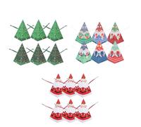 Pack of 18 Novelty Pyramid Christmas Crackers Games - True Or False, Would You Rather, Trivia - Eco-Conscious Family Kids Children Festive Fun Hat, Snap & Motto Blue Green Red