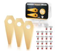 Pack of 18 Robotic Lawnmower Blades, Stainless Steel Robotic Lawnmower Blade, Replacement Blade with 18 Screws for Bosch Indego Lawn Robot (800, 1000, 1200, 350, 400, 450, Connect)