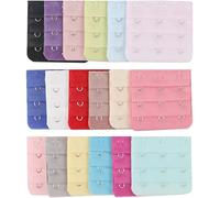 Pack of 18 Women Bra Extenders 3 Hook - Bra Extension Hooks - 3 Row Extender Soft Flexible and Comfortable Bra Strap Extensions Set Multicolour Professional Processed