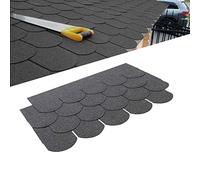 Pack of 18pcs Asphalt Roof Shingles 2.61sqm Self-adhesive Sheds Roofing Felt Shingles Tiles for Most Roof of Sheds Arbour Porch Wendy House Doghouse Log Cabin (Fish-scale Shingles, Grey)
