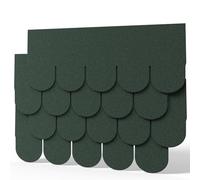 Pack of 18pcs Asphalt Roof Shingles 2.61sqm Self-adhesive Sheds Roofing Felt Shingles Tiles for Most Roof of Sheds Arbour Porch Wendy House Doghouse Log Cabin (Fish-scale Shingles, Green)