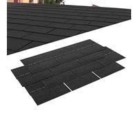 Pack of 18pcs Asphalt Roof Shingles 2.61sqm Self-adhesive Sheds Roofing Felt Shingles Tiles for Most Roof of Sheds Arbour Porch Wendy House Doghouse Log Cabin (Square 3 Tab Shingles, Black)