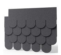 Pack of 18pcs Asphalt Roof Shingles 2.61sqm Self-adhesive Sheds Roofing Felt Shingles Tiles for Most Roof of Sheds Arbour Porch Wendy House Doghouse Log Cabin (Fish-scale Shingles, Grey)