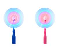 Pack of 2 1 Blue 1 Pink LED Swivel Fan Wand LED Windmill Spinners Light Up Flashing Spinning Swivel Fan Light Childrens Windmill Spinning Light Toy Party Gifts Favours Kids Light Up Toys
