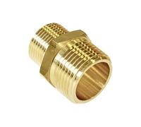 Pack of 2-1" x 3/4" Brass Hexagon Reducing Nipple (Known as hex Nipple Also Available in 1/8 inch, 1/4 inch, 3/8 inch, 1/2 inch, 3/4 inch, 1 inch, 1 1/4 inch, 1 1/2 inch and 2 inch BSP)