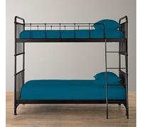 Pack of 2 100% Polycotton Bunk Bed Fitted Sheet 2ft 6" (76cmx190cm) Percale Non-Iron Easy Care Bottom Sheet RVs | Guest Beds | Caravan Campervan (2, Teal)
