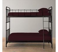 Pack of 2 100% Polycotton Bunk Bed Fitted Sheet 2ft 6" (76cmx190cm) Percale Non-Iron Easy Care Bottom Sheet RVs | Guest Beds | Caravan Campervan (2, Wine)
