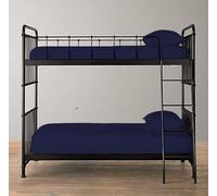 Pack of 2 100% Polycotton Bunk Bed Fitted Sheet 2ft 6" (76cmx190cm) Percale Non-Iron Easy Care Bottom Sheet RVs | Guest Beds | Caravan Campervan (2, Navy)