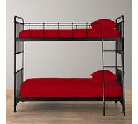 Pack of 2 100% Polycotton Bunk Bed Fitted Sheet 2ft 6" (76cmx190cm) Percale Non-Iron Easy Care Bottom Sheet RVs | Guest Beds | Caravan Campervan (2, Red)