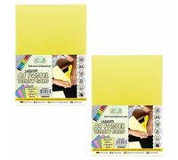 [Pack of 2] - 100 Sheets A4 Pastel Coloured Cards 160 GSM Paper Printer Cards 100% Recycled Suitable for Printing, Photocopies, DIY Card Making, Scrapbooking & Stationary Supplies (Yellow)