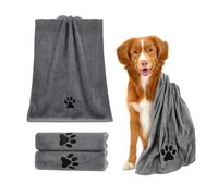 Pack of 2 100 x 50 cm Drying Towel Dog Towel Large Dog Towel Extra Absorbent Dog Towel Small Dogs, Dog Bathrobe, Dog Towel Microfibre, Pet Microfibre Towels