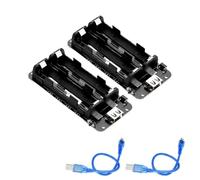 Pack of 2 18650 Battery Shield ESP32 5V/2A 3V/1A, Micro USB Type B & Type C Connection, Battery Shield Board Micro Charger, with USB Cable, Compatible with Arduino, Raspberry Pi, Wemos