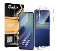 Pack of 2 + 2 for Samsung Galaxy Z Flip 7 5G Screen Protector [Non-Glass], 2 Screen Protectors + 2 Camera Protection, Fingerprint ID Support, Self-Healing, Anti-Scratch, HD Clear