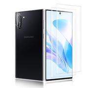 Pack of 2 + 2 Screen Protectors for Samsung Galaxy Note 10 Plus Camera Screen Protector, Touch Accuracy, Self-Healing Tempered Glass Screen Protector + Lens Film, 9H Scratch-Resistant, Bubble-Free