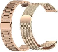 Pack of 2 20 mm Bracelets Compatible with Amazfit Cheetah 2 Pro Bracelet, Mesh Woven Watch Strap Metal Stainless Steel Replacement Strap Business, Eine Grösse, Metal, 0
