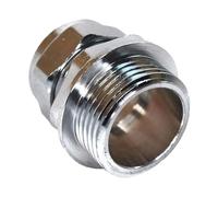 Pack of 2-28mm x 1" Male Chrome Adaptor (Known as 28mm Copper Fittings/Pipe connectors/Male adapters Also Available in 15mm, 22mm, 28mm, 3/8 inch, 1/2 inch, 3/4 inch and 1 inch BSP)