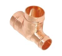 Pack of 2-28mm x 22mm x 28mm Solder Ring Reducing Tee (Known as 28mm Copper Fittings/Reducer tee/reducing tee/Reduced tee Also Available in 15mm, 22mm, 28mm, 35mm, 42mm and 54mm)