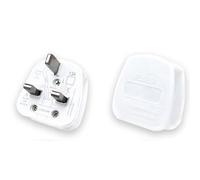 Pack of 2 3 Pin Mains Plug with Cord Grip - Electrical Plug - Charger Plug for Easy Charging Mobile, Tablets & More. Rubber Composite Plug - UK Plugs with 13 AMP Fused- Plug Adapter