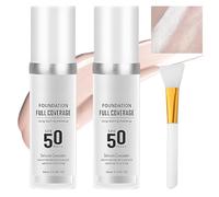 Pack of 2 30 ml May Changing Foundation, Colour Changing Foundation for Mature Skin, Make-Up, Skin Tone, Long-Lasting Moisturising, Silky Smooth Texture, with 1 Silicone Brush