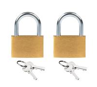 Pack of 2 32mm Iron Padlocks with 6 Keys - Heavy Duty Indoor and Outdoor Padlock for Doors, Sheds, Warehouses, Offices and More, Small Luggage Lock with Hardened Steel Shackles (2 Iron Padlocks)