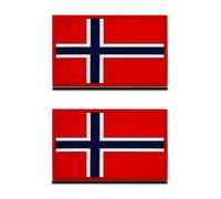 Pack of 2 3D PVC Rubber Norway Flag Patch, Heavy Robust Material, Hook Back without Loop, Tactical Norwegian Emblem Patch for Clothes, Bags, Backpack, Uniform Vest