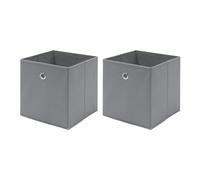 Pack of 2/4/6 Fabric Cubes Storage Boxes Foldable with Handle, Non-Woven Fabric Collapsible Storage Box Organizer Basket Bins for Wardrobe Clothes Toys for Bedroom Living Room (Grey#2, Pack of 2)