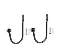 Pack Of 2/4 Black Curtain Wall Hook U Shaped Aluminum Alloy Tiebacks For Home And Office Decoration With Screws Curtain Wall Hook