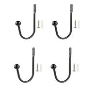 Pack Of 2/4 Black Curtain Wall Hook U Shaped Aluminum Alloy Tiebacks For Home And Office Decoration With Screws Curtain Wall Hook