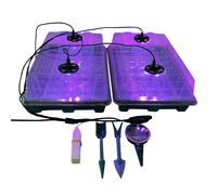 Pack of 2 40-Cell Seed Tray Propagators with USB Grow Lights, Timers & Adjustable Vent Covers - Clear Lids, Tools & Plant Tags